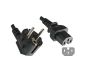 Preview: DINIC Netzkabel Schuko auf Warmgerätestecker, Stromkabel C15, schwarz, 5m